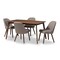 Baxton Studio Cody Light Grey Upholstered Walnut Finished Wood 5-Piece Dining Set 144-7943-7946 - alternate 1